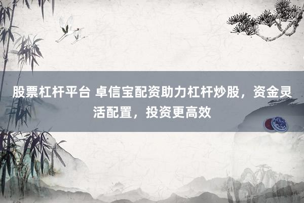 股票杠杆平台 卓信宝配资助力杠杆炒股，资金灵活配置，投资更高效