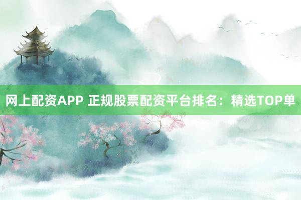 网上配资APP 正规股票配资平台排名：精选TOP单