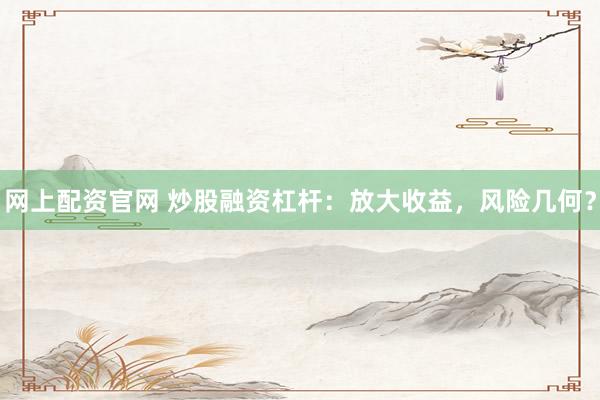 网上配资官网 炒股融资杠杆：放大收益，风险几何？
