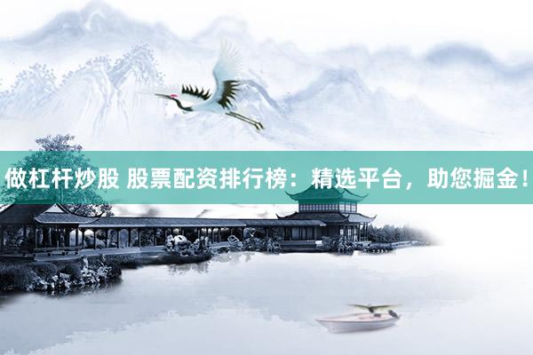 做杠杆炒股 股票配资排行榜：精选平台，助您掘金！