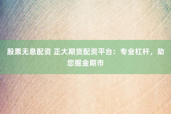 股票无息配资 正大期货配资平台：专业杠杆，助您掘金期市