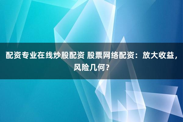配资专业在线炒股配资 股票网络配资：放大收益，风险几何？