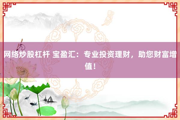 网络炒股杠杆 宝盈汇：专业投资理财，助您财富增值！