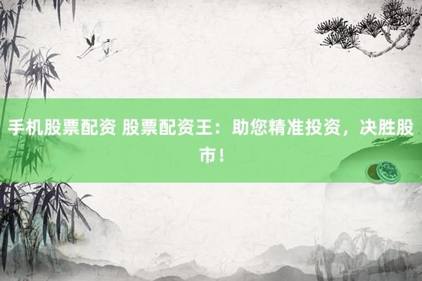 手机股票配资 股票配资王：助您精准投资，决胜股市！