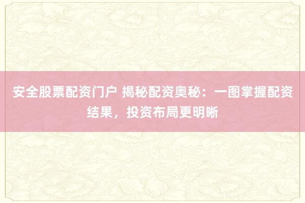 安全股票配资门户 揭秘配资奥秘：一图掌握配资结果，投资布局更明晰
