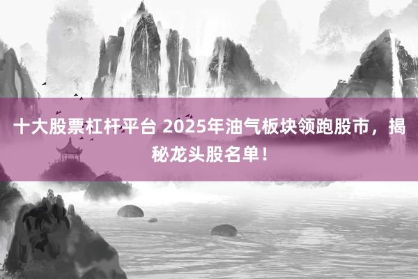 十大股票杠杆平台 2025年油气板块领跑股市，揭秘龙头股名单！