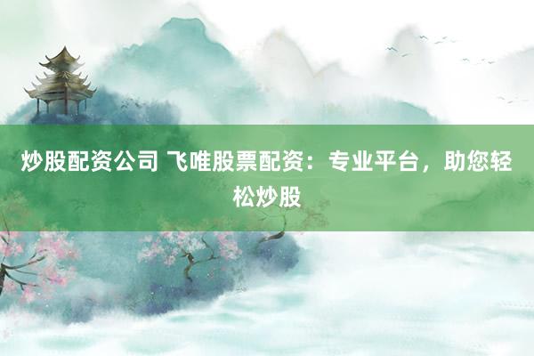 炒股配资公司 飞唯股票配资:专业平台,助您轻松炒股