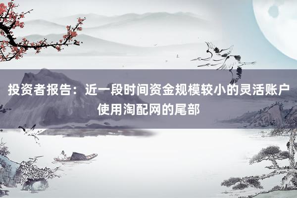 投资者报告：近一段时间资金规模较小的灵活账户使用淘配网的尾部